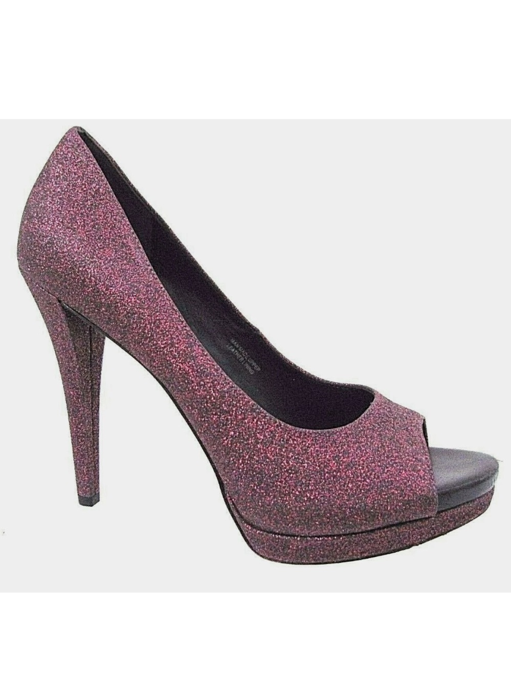 Vera Wang Dark Pink Glitter Selima Pumps Platform Heels Sz 9.5